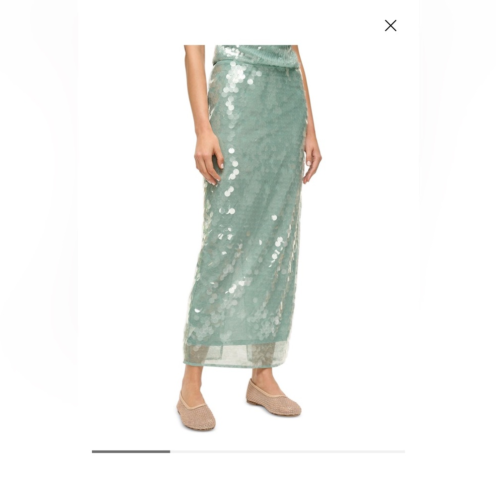 Staud Casey Sequin Skirt Mist - Size 2